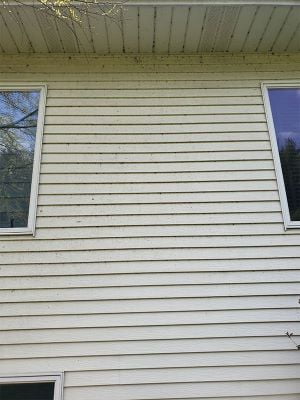Dirty exterior wall paneling